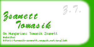 zsanett tomasik business card